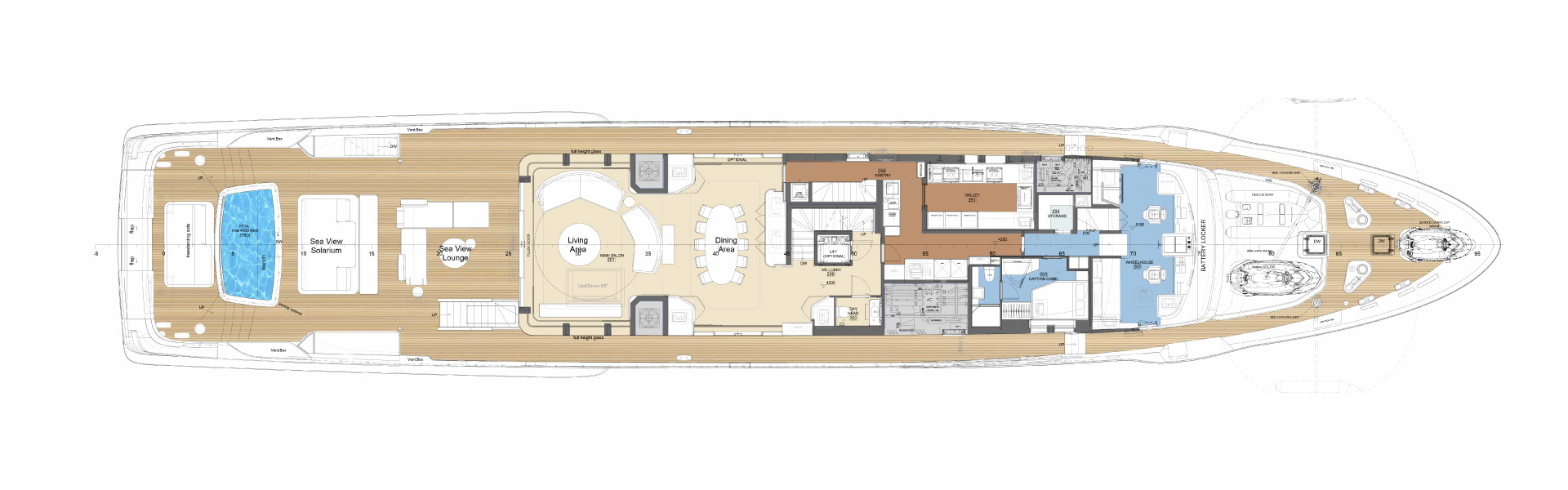 Custom Line 50 Yacht For Sale In India Layout Main Deck