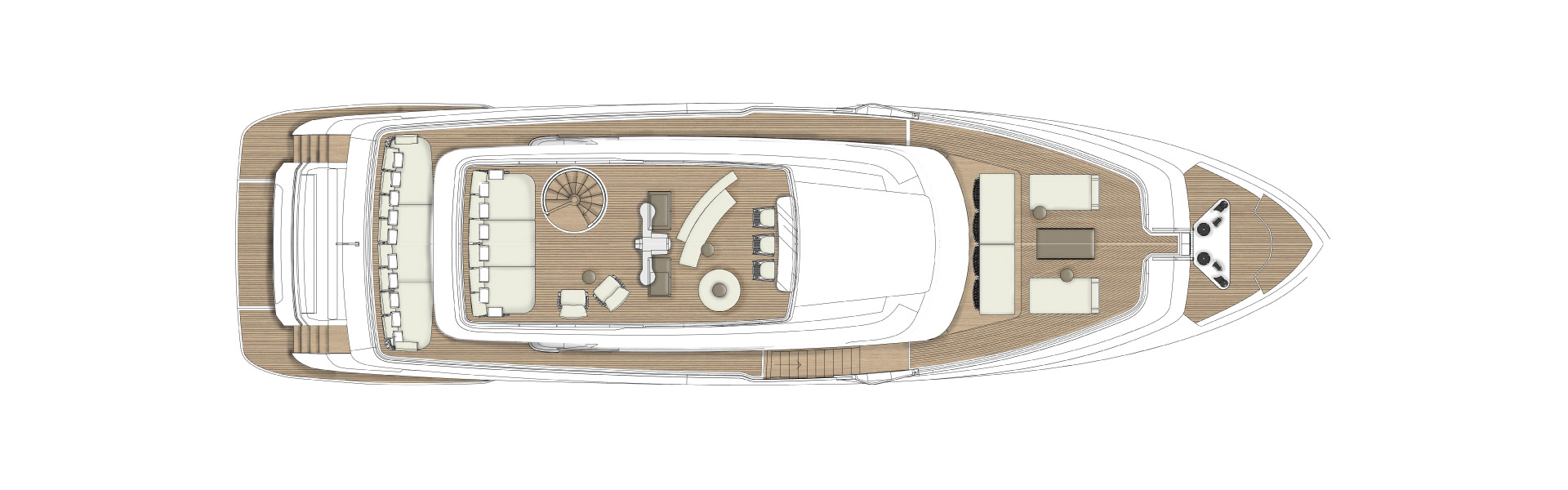 Custom Line Navetta 30 Yacht For Sale In India Layout Sun Deck