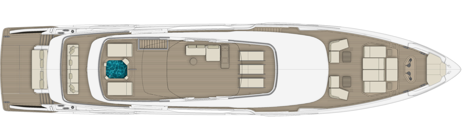 Custom Line Navetta 38 Yacht For Sale In India Layout Sun Deck