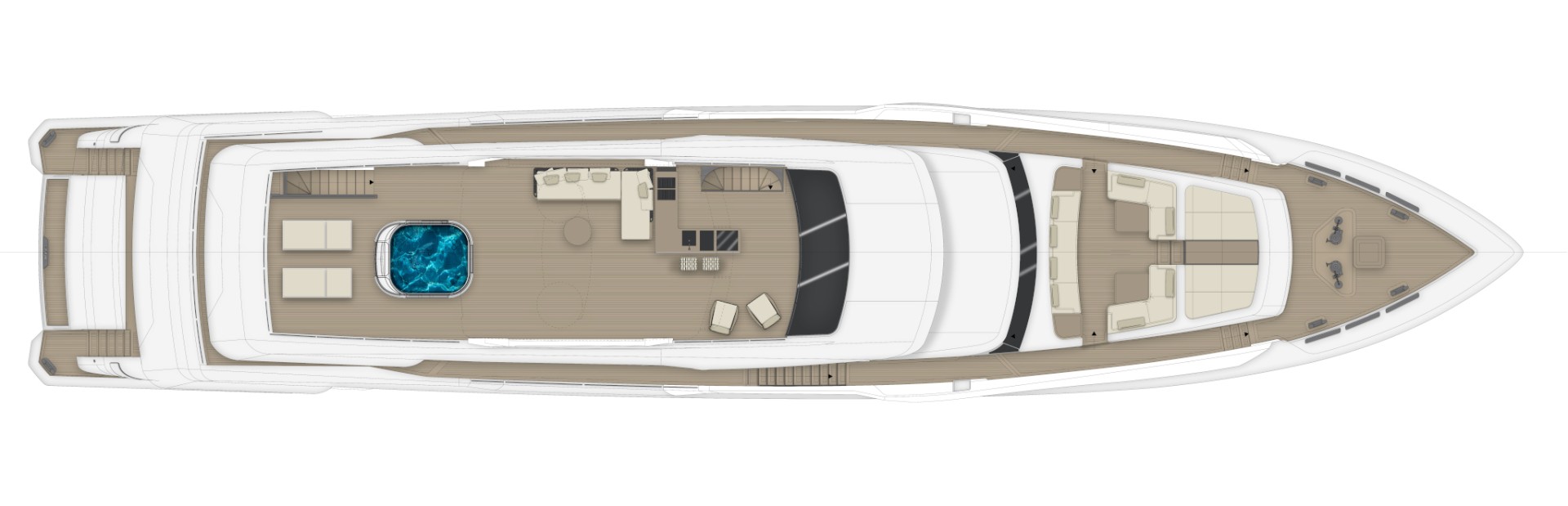 Custom Line Saetta 140 For Sale India Layout Sun Deck