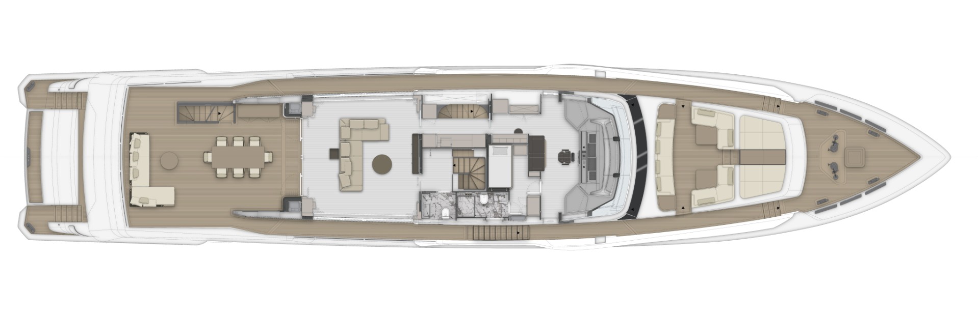 Custom Line Saetta 140 For Sale India Layout Upper Deck