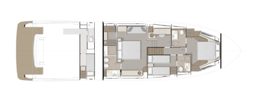 Ferretti Yachts 670 Yacht For Sale In India Layout Lower Deck