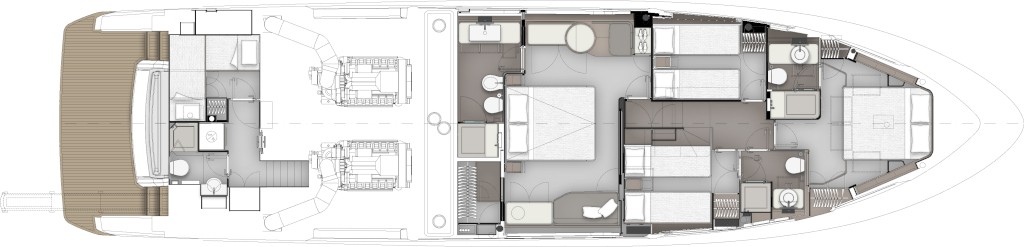 Ferretti Yachts 720 New Yacht For Sale In India Layout Lower Deck
