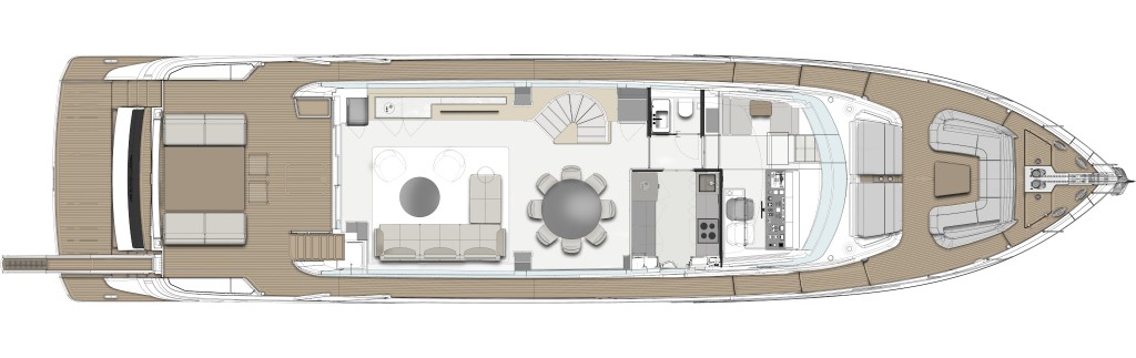 Ferretti-Yachts-860-Yatch-For Sale In India Layout Main Deck