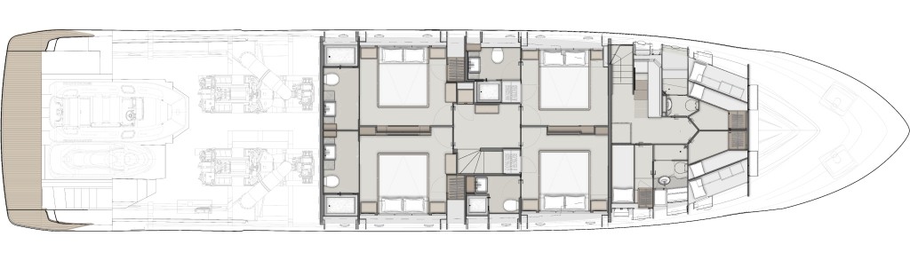Ferretti Yachts1000 SkyDeck For Sale In India Layout Lower Deck