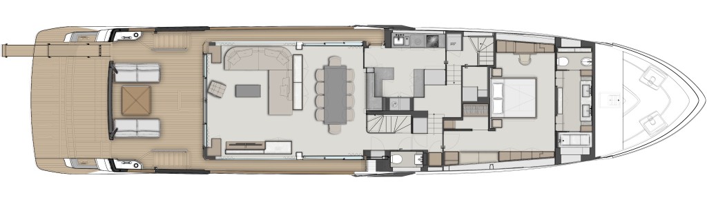 Ferretti Yachts1000 SkyDeck For Sale In India Layout Main Deck