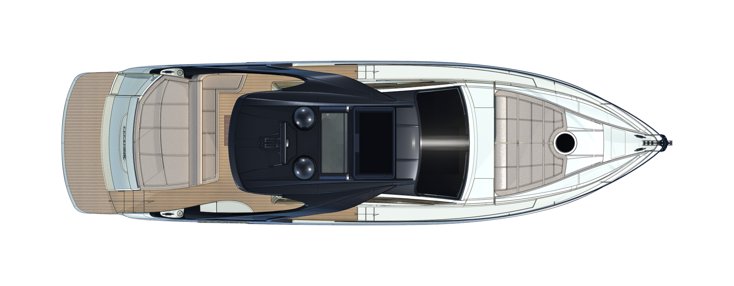 Pershing 5X Yacht For Sale In India Layout Sun Deck