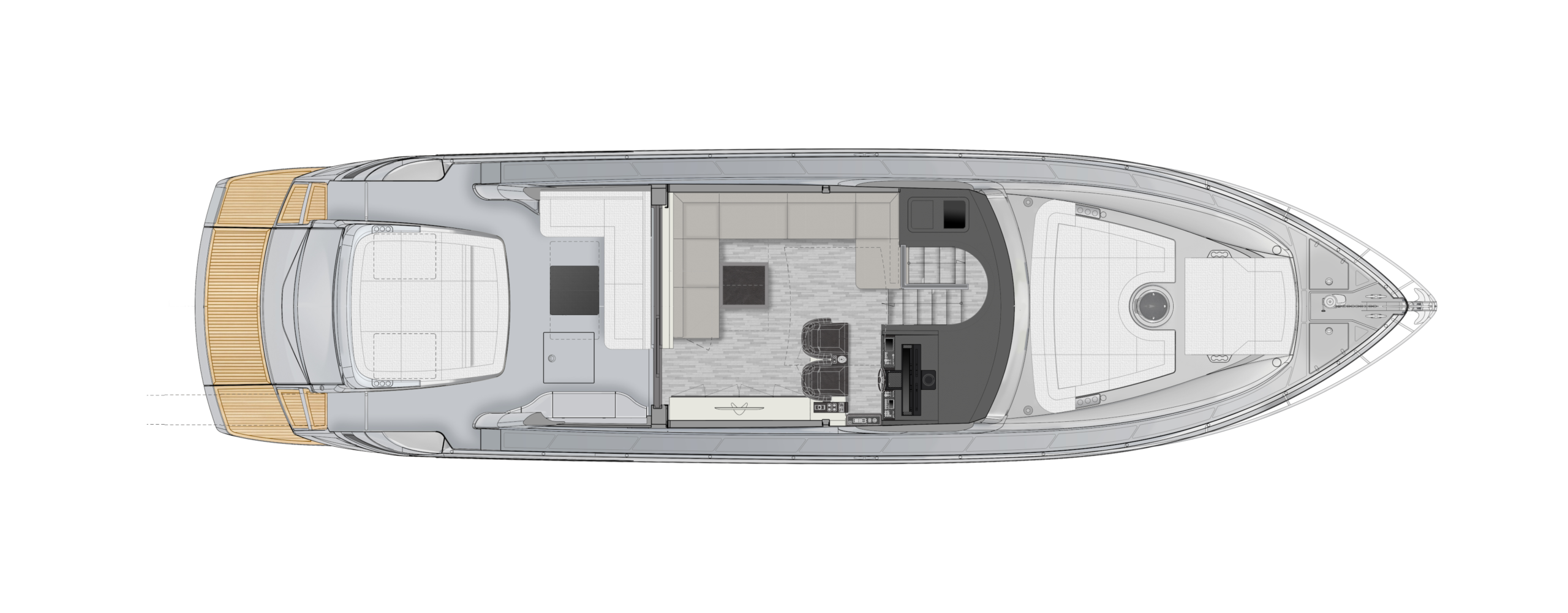 Pershing 6X Yacht For Sale In India Layout Main Deck
