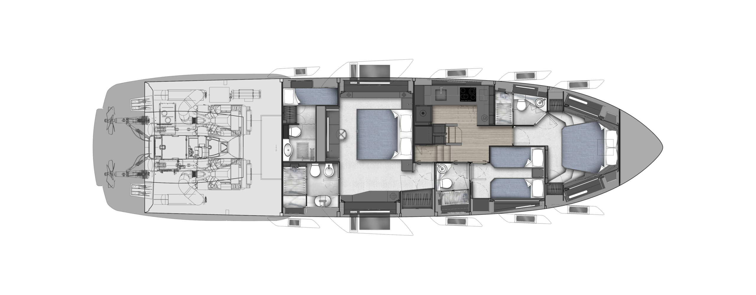 Pershing-7X-Yacht-For-Sale-In-India Lower Deck