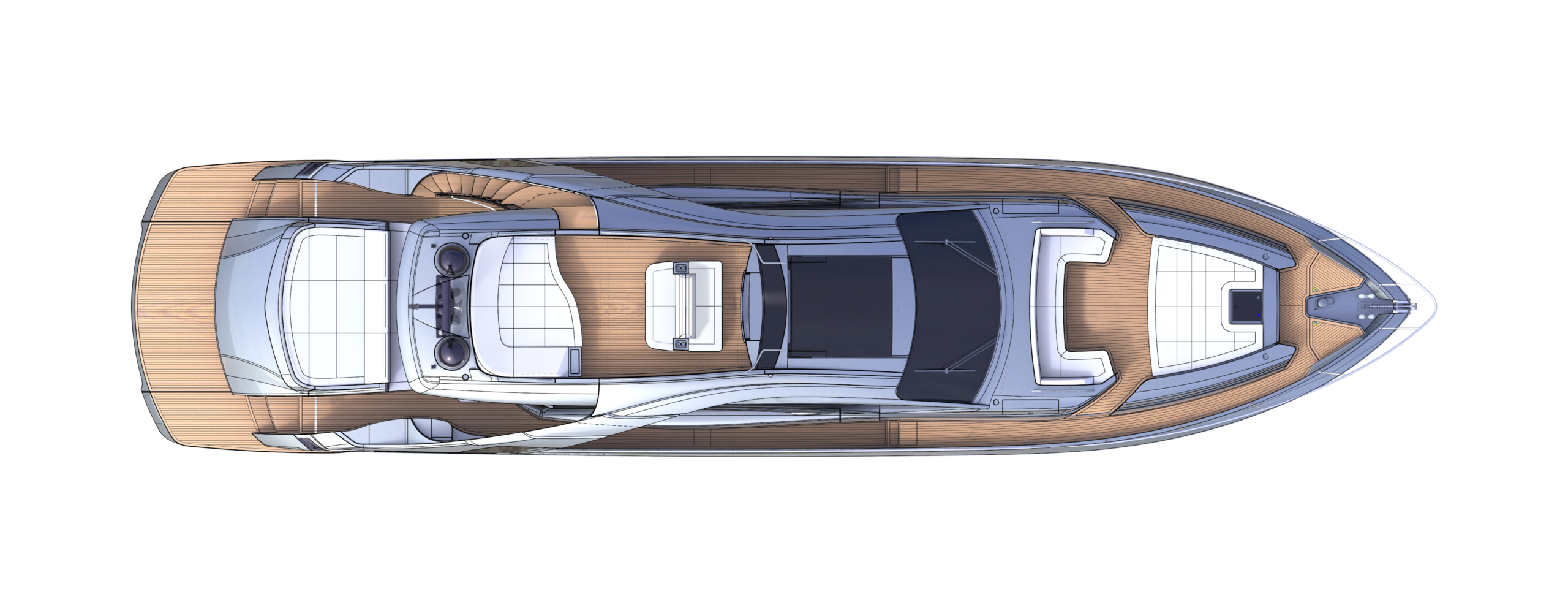 Pershing 8X Yacht For Sale In India Layout Sun Deck