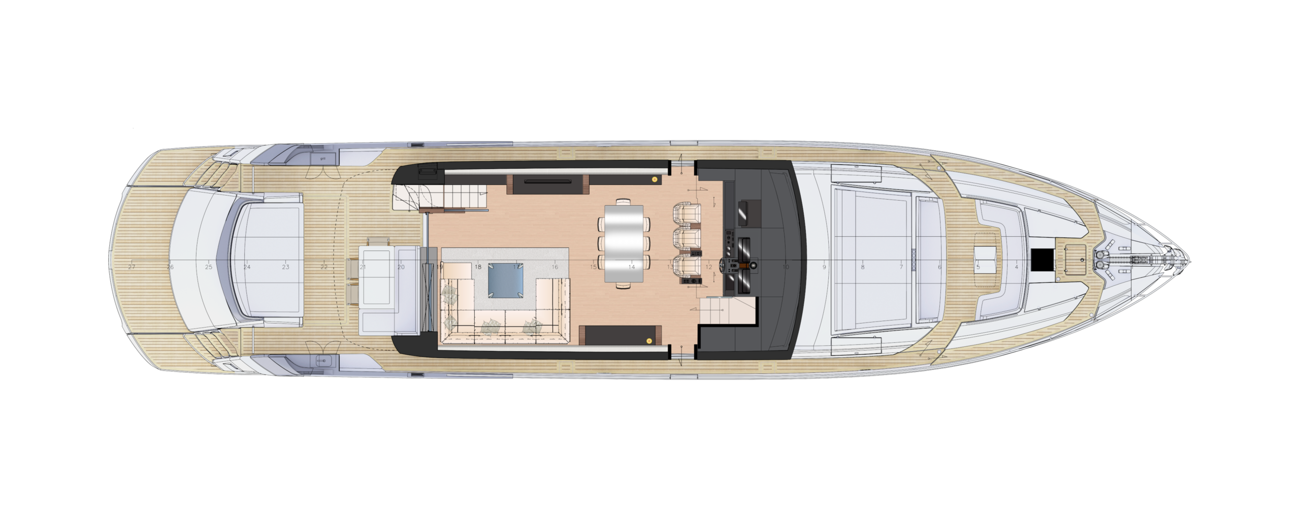 Pershing 9X Yacht For Sale In India Layout 3