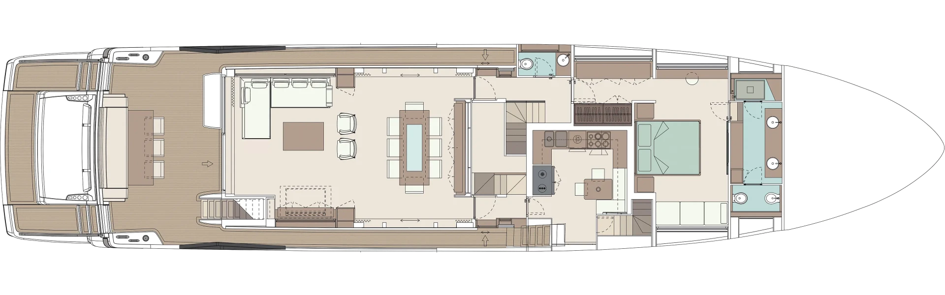 Riva 102' Corsaro Super Yacht For Sale In India Layout Main Deck Optional