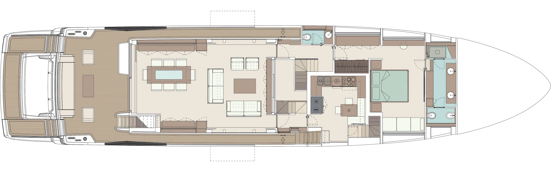 Riva 102' Corsaro Super Yacht For Sale In India Layout Main Deck Standard