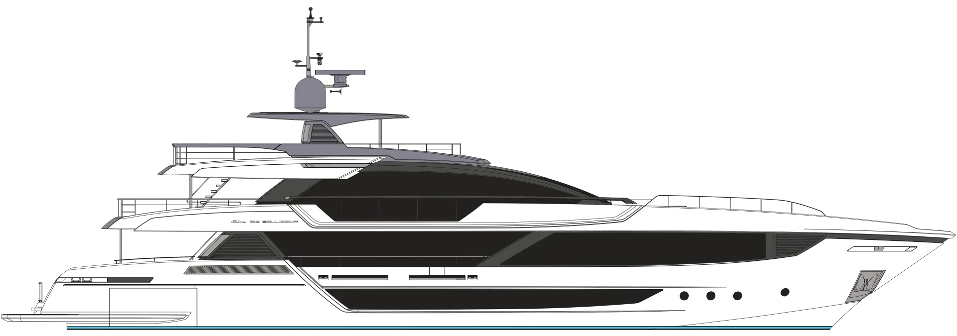 Riva 130' Bellissima Yacht For Sale In India Layout Profile