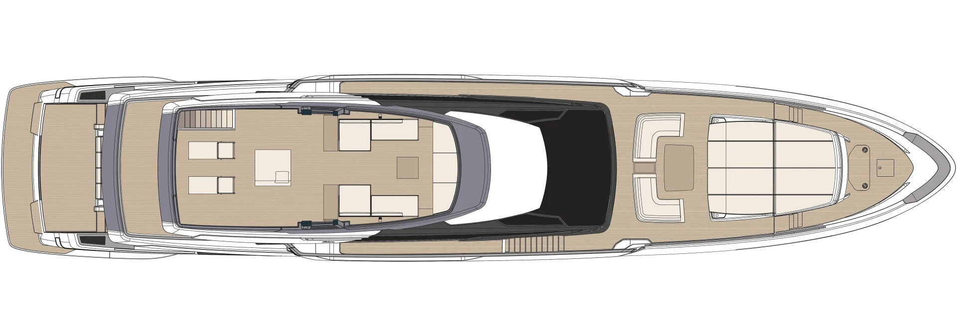 Riva 130' Bellissima Yacht For Sale In India Layout Sun Deck