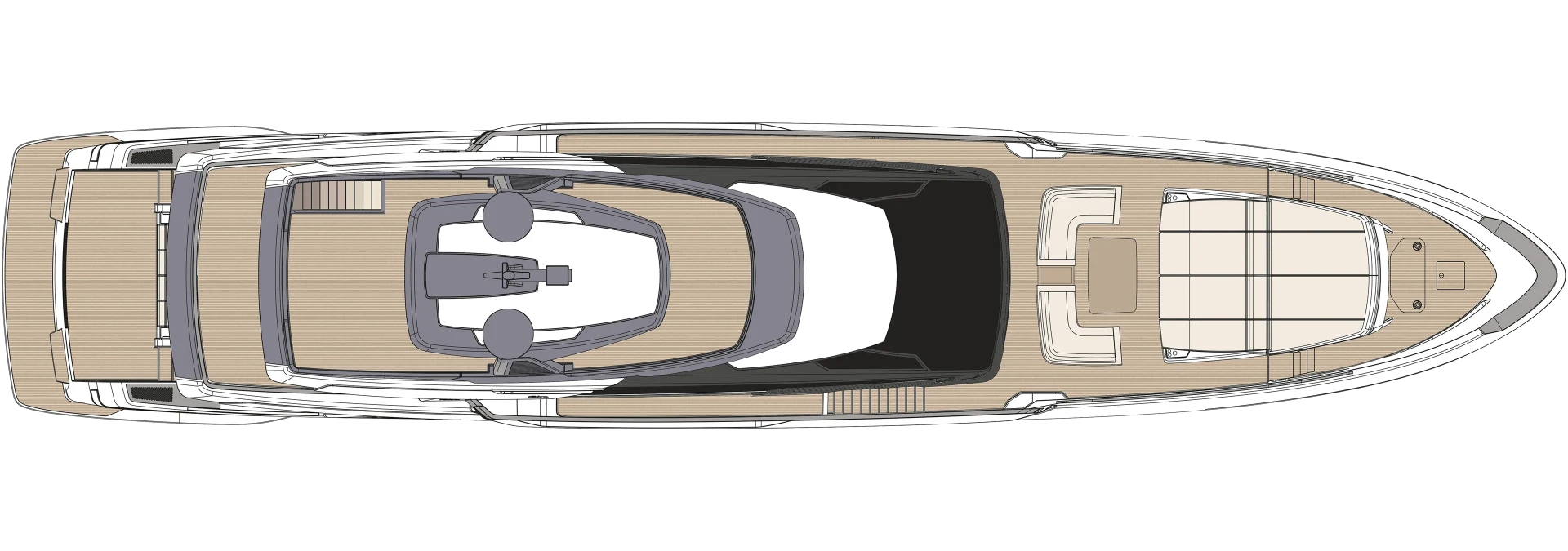 Riva 130' Bellissima Yacht For Sale In India Layout Top Deck