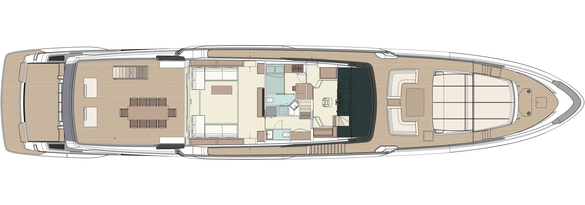 Riva 130' Bellissima Yacht For Sale In India Layout Upper Deck
