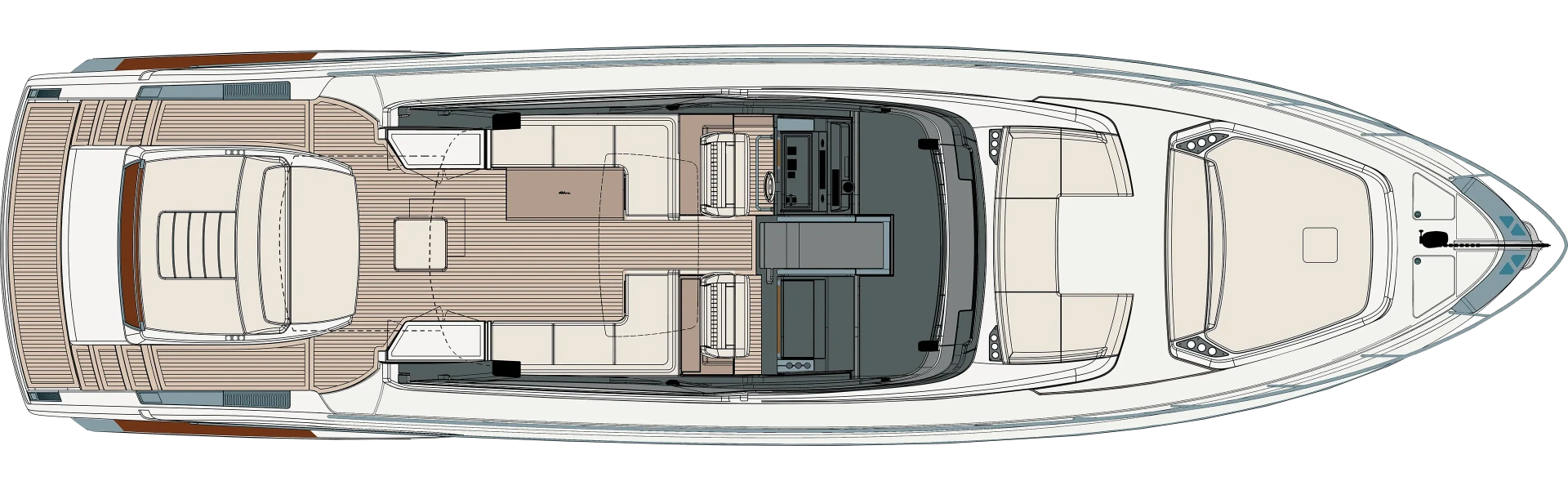 Riva 68' Diable Yacht For Sale In India Layout Main Deck