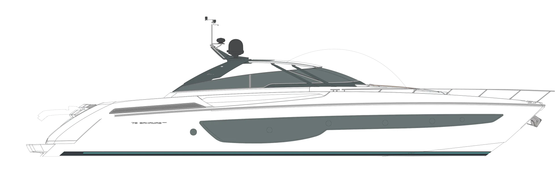 Riva 76' Bahamas Super Yacht For Sale In India Layout Profile