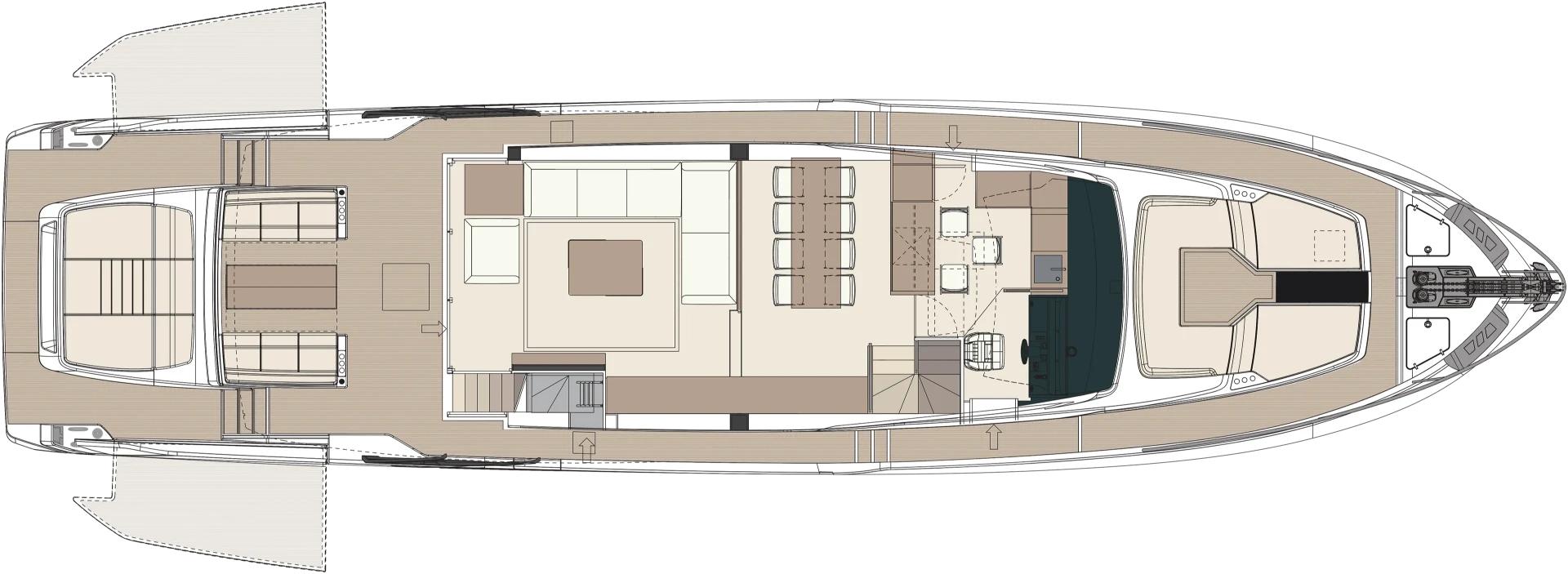 Riva 82' Diva Yacht For Sale In India Layout Main Deck