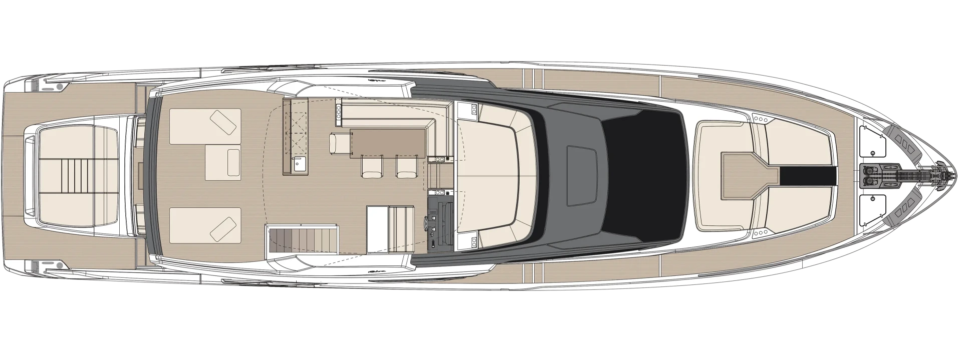Riva 82' Diva Yacht For Sale In India Layout Sun Deck