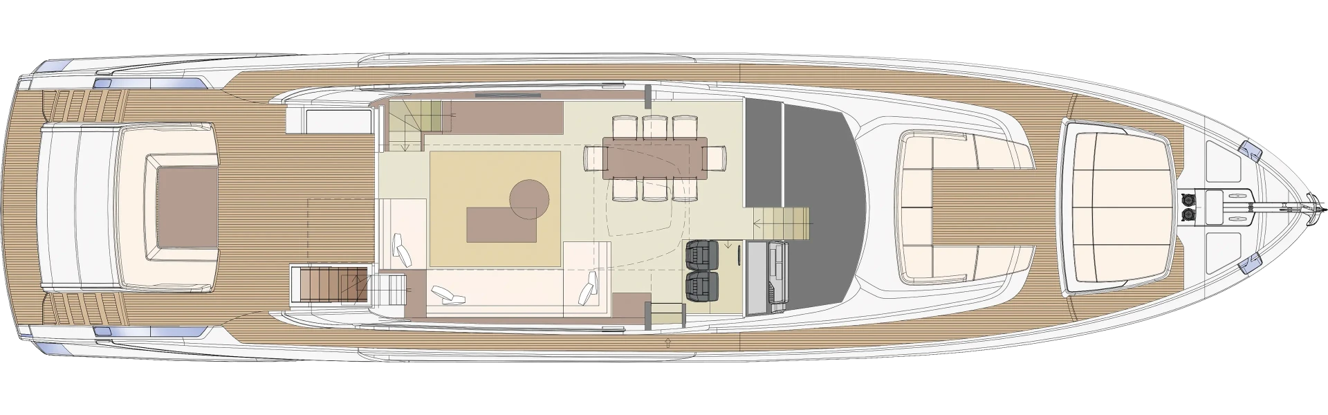 Riva 88' Folgore Yacht For Sale In India Layout Main Deck Optional