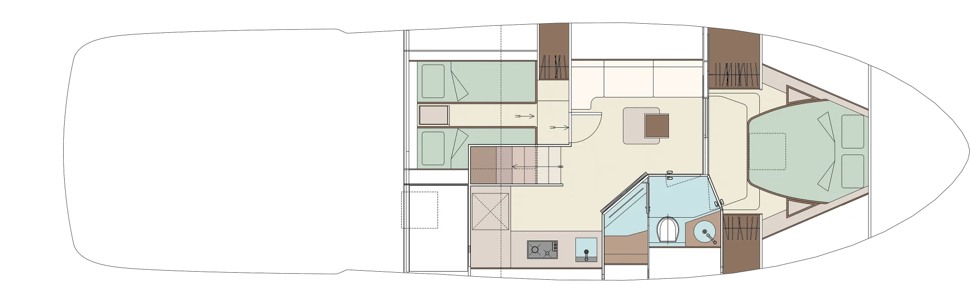 Riva Dolceriva Yacht For Sale In India Layout Lower Deck Standard