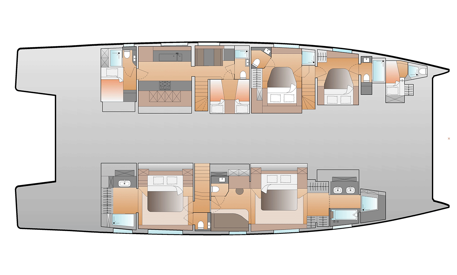 Fountaine Pajot Catamaran Thira 80 Yacht For Sale In India Layout 1