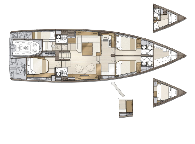 Jeanneau Yachts 60 For Sale in India Layout (3)