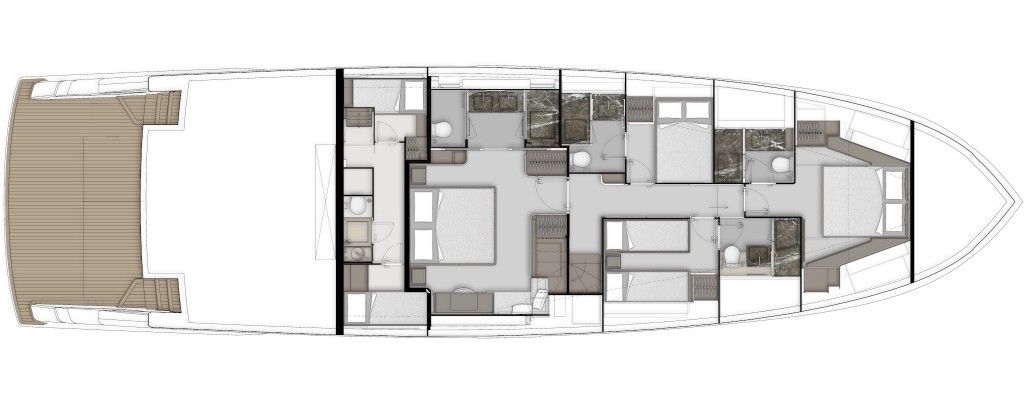 Ferreti-Yachts-Infynito-80-Project-Yacht-For-SaleIn-India-Contemporary-Interior-Layout Lower Deck