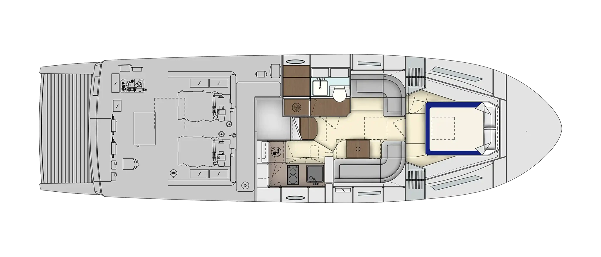 Itama 45RS Yacht For Sail In India Layout Lower Deck OPT