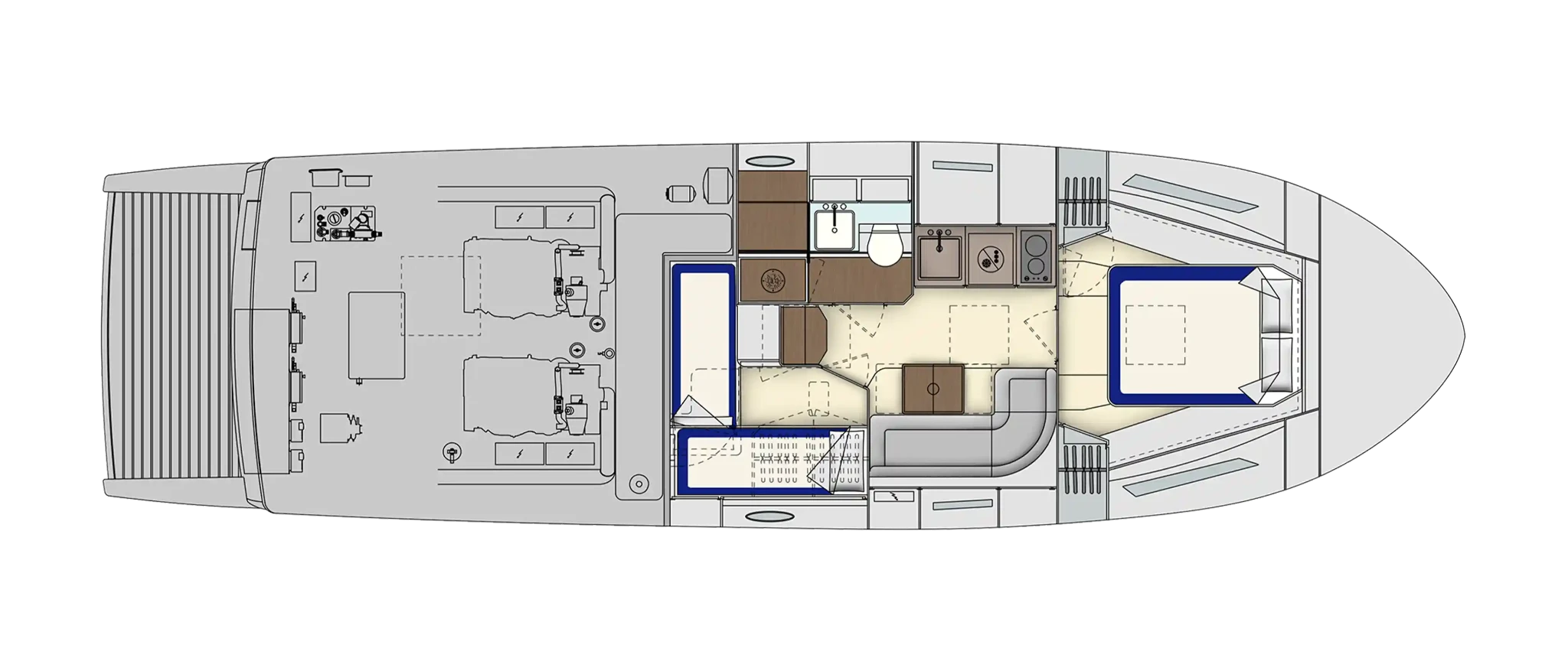 Itama 45RS Yacht For Sail In India Layout Lower Deck