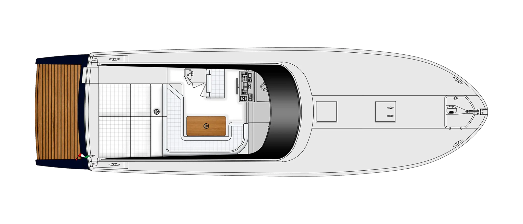 Itama 45RS Yacht For Sail In India Layout Main Deck