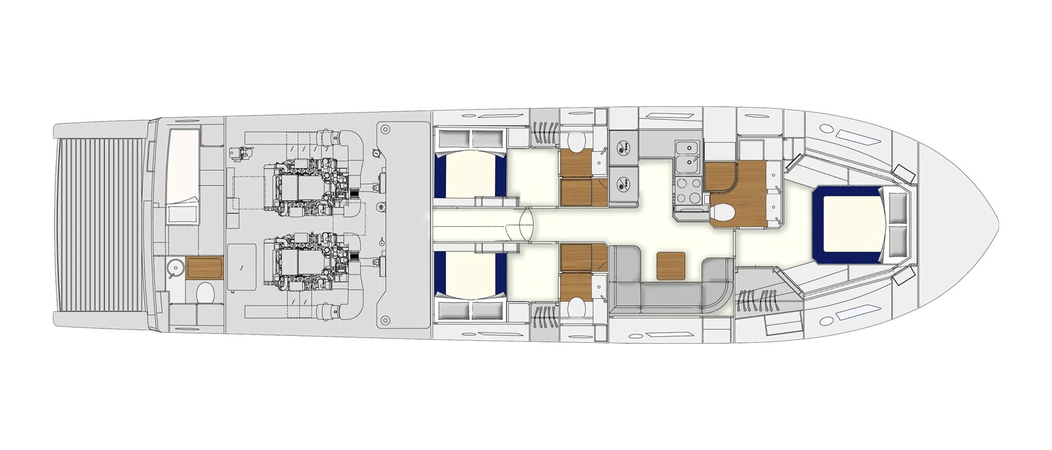 Itama 62RS Yacht For Sail In India Layout Lower Deck OPT