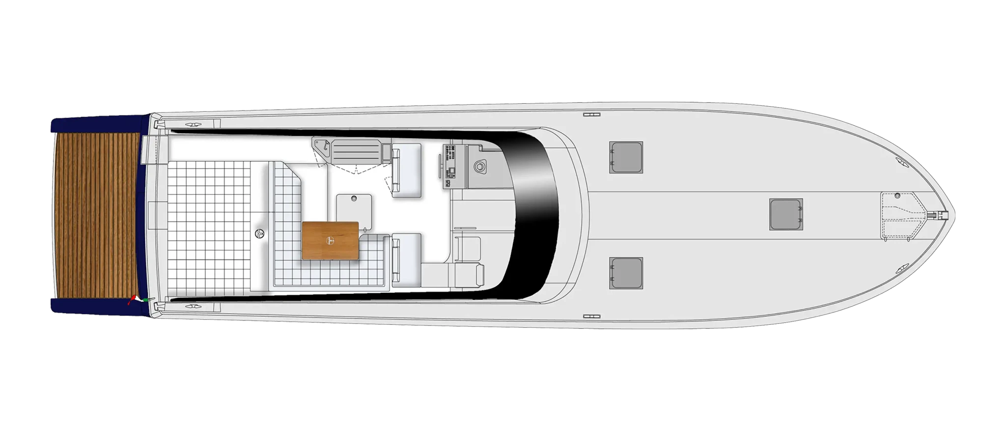 Itama 62RS Yacht For Sail In India Layout Main Deck