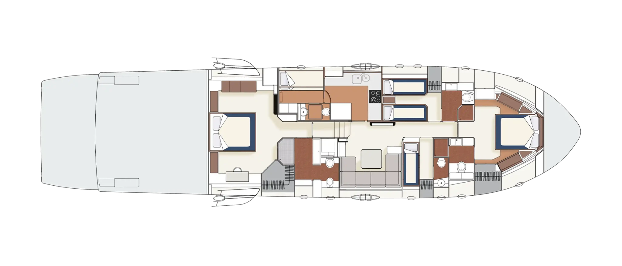 Itama 75 Yacht For Sail In India Layout Lower Deck OPT