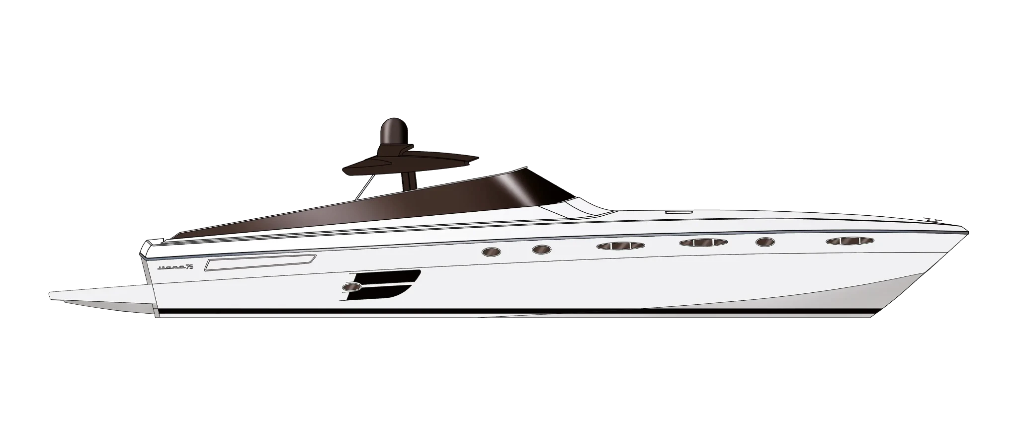 Itama 75 Yacht For Sail In India Layout White Profile