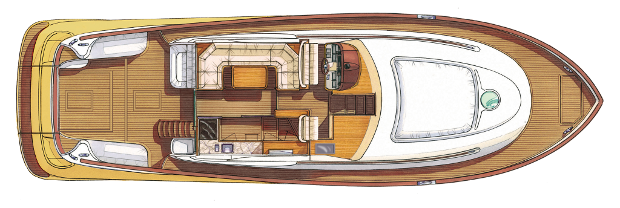 Mochi Craft Dolphin 54' Yacht For Sale In India Layout Main Deck
