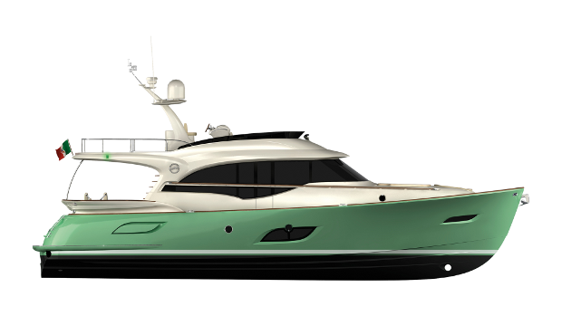 Mochi Craft Dolphin 64' Cruiser Yacht For Sale In India Layout Side