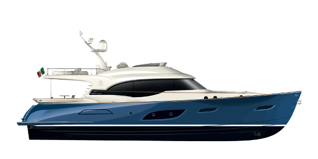 Mochi Craft Dolphin 74' Cruiser Yacht For Sale In India Layout Profile