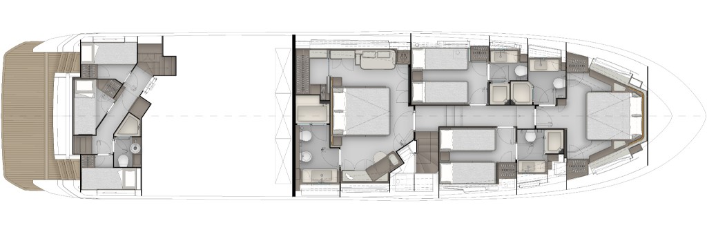 Ferretti Yachts 800 New Yatch For Sale In India Layout Lower Deck