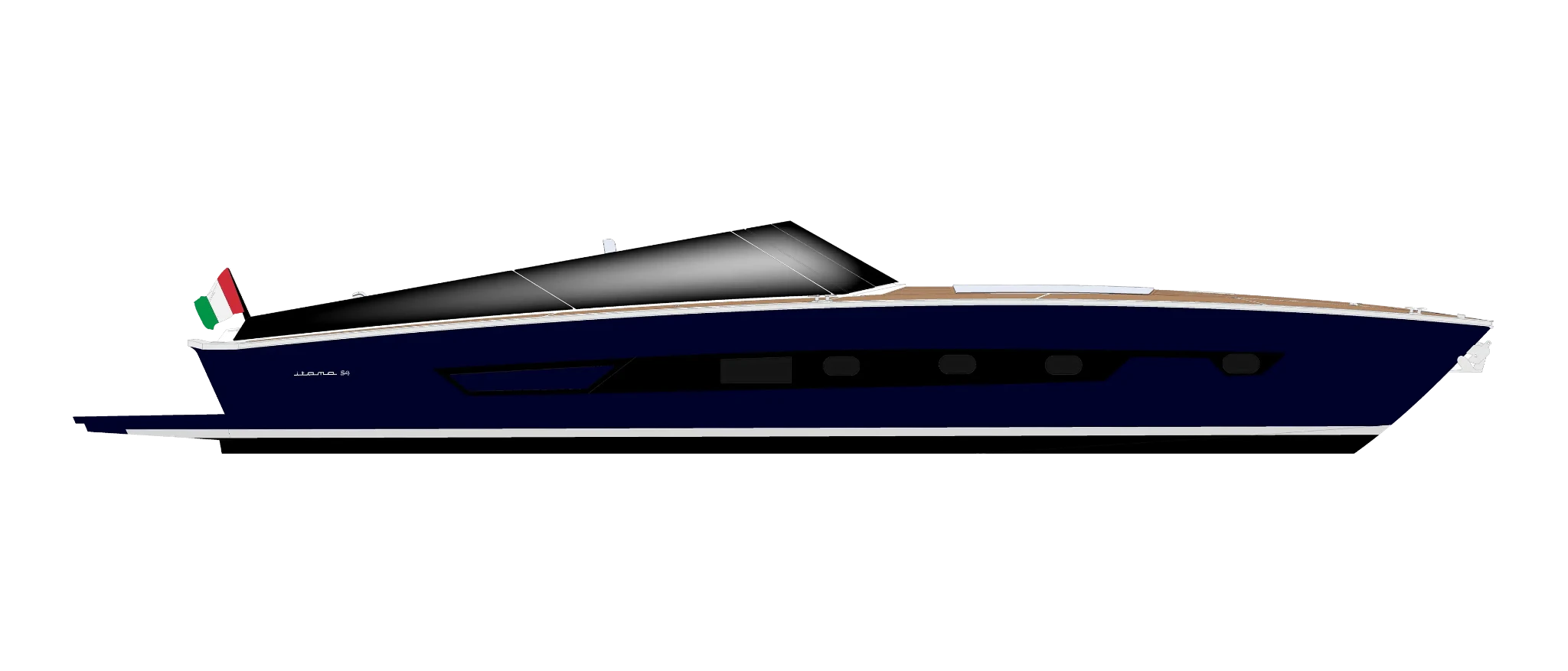 Itama 54 Yacht For Sail In India Layout Blue Profile