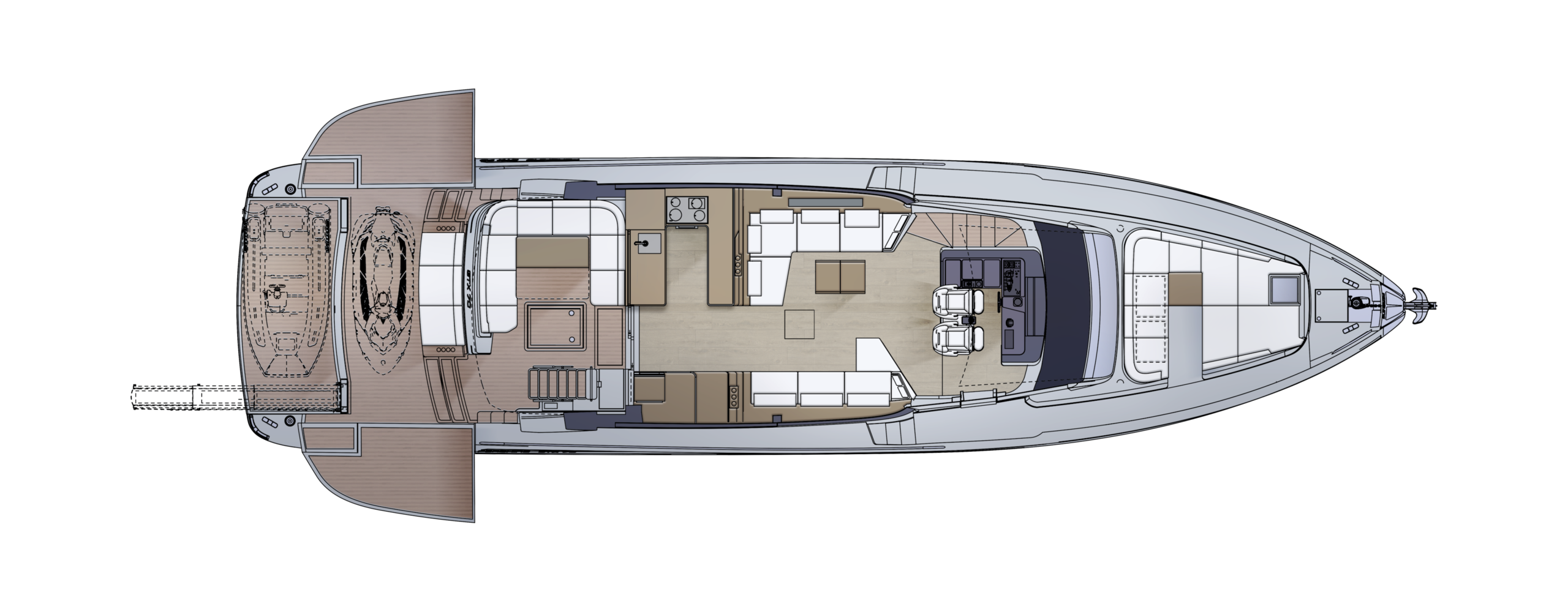 Pershing GTX70 Yacht For Sale In India Layout Main Deck