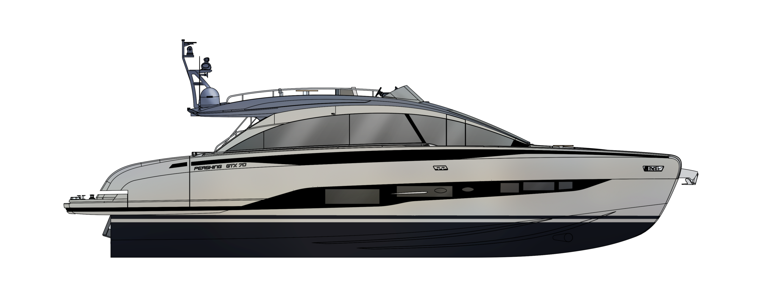 Pershing GTX70 Yacht For Sale In India Layout Profile