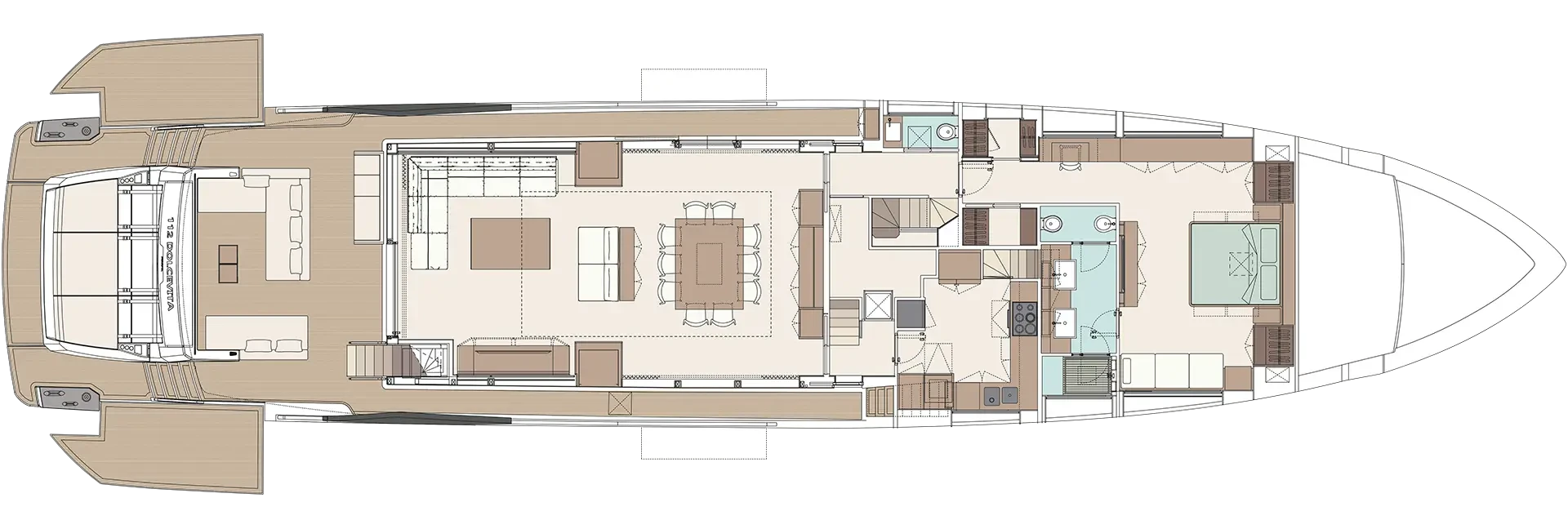Riva 112' Dolcevita Super New Yacht For Sale In India Layout Main Deck Optional