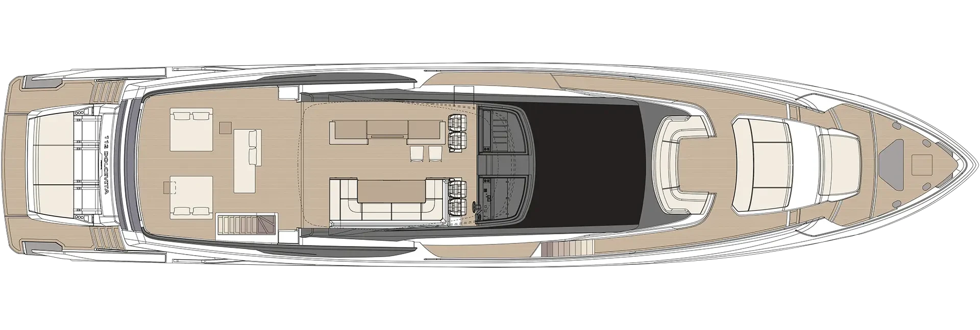 Riva 112' Dolcevita Super New Yacht For Sale In India Layout Sun Deck