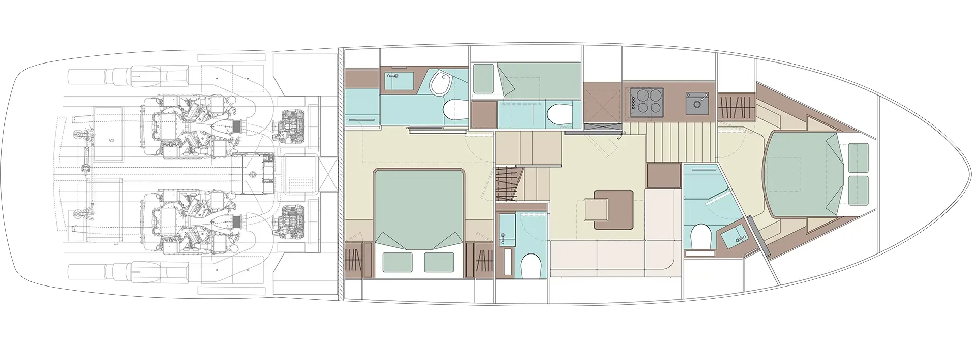 Riva 58' Capri New Yacht For Sale In India Layout Lower Deck