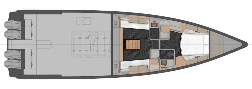 wallypower58X Yacht For Sale In India Layout Standard Lower Deck