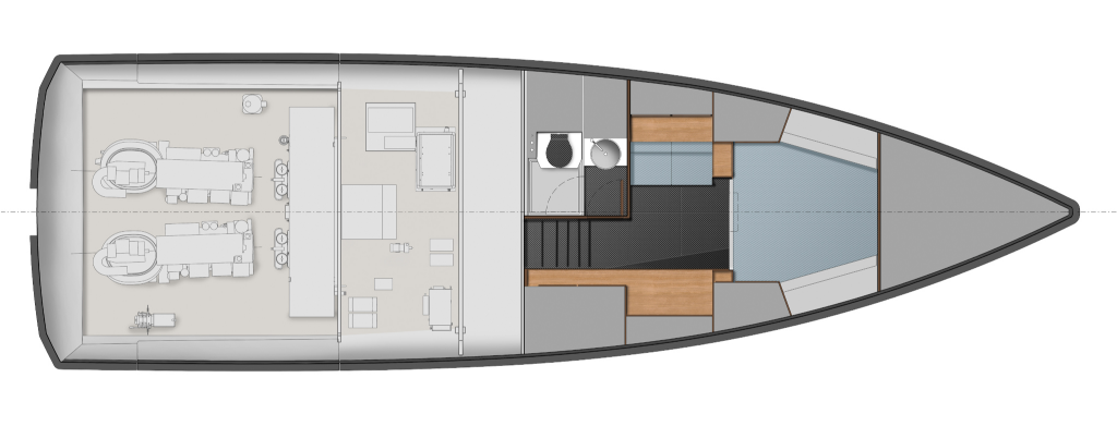 wallytender48 Yacht For Sale In India Layout Standard Lower Deck
