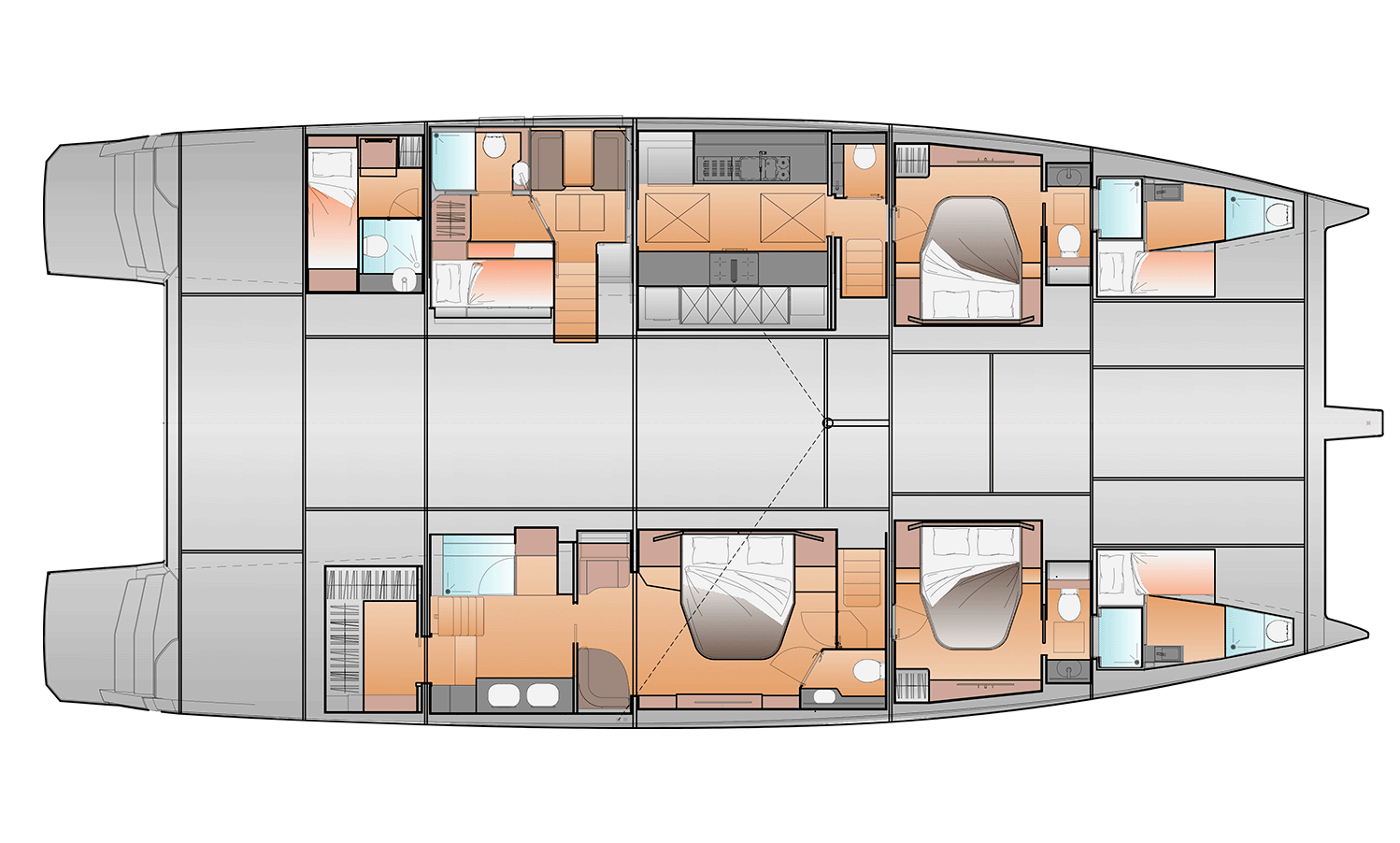 Fountaine Pajot Motor Yacht FPY70 For Sale In India Layout 2